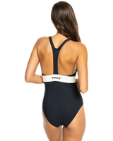 The Roxy Womens Active High Performance One Piece Swimsuit in Anthracite