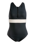 The Roxy Womens Active High Performance One Piece Swimsuit in Anthracite