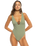 The Roxy Womens Essaouira One Piece Swimsuit in Oil Green