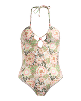 The Roxy Womens Canarias One Piece Swimsuit in Oil Green