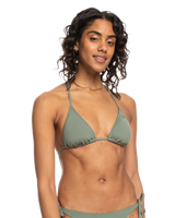 The Roxy Womens Beach Classic Modern Triangle Bikini Top in Agave Green