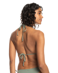 The Roxy Womens Beach Classic Modern Triangle Bikini Top in Agave Green