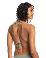 The Roxy Womens Beach Classic Modern Triangle Bikini Top in Agave Green