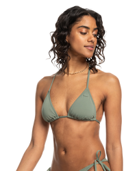 The Roxy Womens Beach Classic Modern Triangle Bikini Top in Agave Green