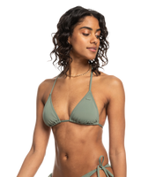 The Roxy Womens Beach Classic Modern Triangle Bikini Top in Agave Green