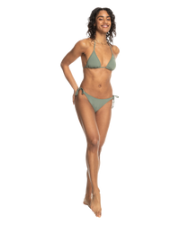 The Roxy Womens Beach Classic Modern Triangle Bikini Top in Agave Green