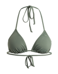 The Roxy Womens Beach Classic Modern Triangle Bikini Top in Agave Green