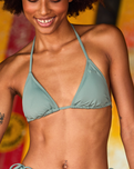 The Roxy Womens Beach Classic Modern Triangle Bikini Top in Agave Green