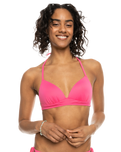 The Roxy Womens Beach Classics Moulded Triangle Bikini Top in Shocking Pink