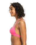 The Roxy Womens Beach Classics Moulded Triangle Bikini Top in Shocking Pink