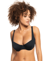 The Roxy Womens Beach Classic Underwire D Cup Bikini Top in Anthracite