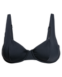 The Roxy Womens Beach Classic Underwire D Cup Bikini Top in Anthracite