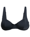 The Roxy Womens Beach Classic Underwire D Cup Bikini Top in Anthracite