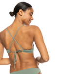 The Roxy Womens Beach Classics Triangle Bikini Top in Agave Green