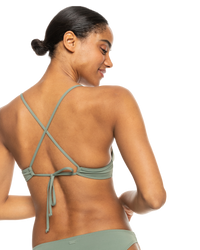 The Roxy Womens Beach Classics Triangle Bikini Top in Agave Green