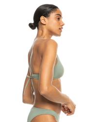 The Roxy Womens Beach Classics Triangle Bikini Top in Agave Green