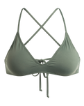 The Roxy Womens Beach Classics Triangle Bikini Top in Agave Green