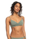 The Roxy Womens Beach Classic Wrap Bikini Top in Agave Green