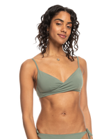 The Roxy Womens Beach Classic Wrap Bikini Top in Agave Green