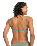 The Roxy Womens Beach Classic Wrap Bikini Top in Agave Green