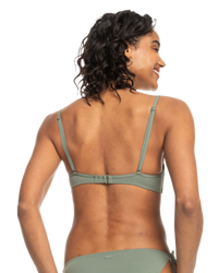 The Roxy Womens Beach Classic Wrap Bikini Top in Agave Green