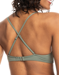 The Roxy Womens Beach Classic Wrap Bikini Top in Agave Green