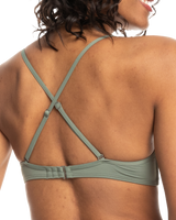 The Roxy Womens Beach Classic Wrap Bikini Top in Agave Green