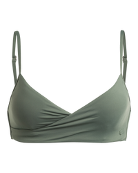 The Roxy Womens Beach Classic Wrap Bikini Top in Agave Green