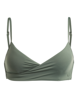 The Roxy Womens Beach Classic Wrap Bikini Top in Agave Green