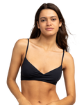 The Roxy Womens Beach Classic Wrap Bikini Top in Anthracite