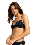 The Roxy Womens Beach Classic Wrap Bikini Top in Anthracite