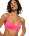 The Roxy Womens Beach Classic Wrap Bikini Top in Shocking Pink