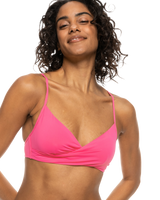 The Roxy Womens Beach Classic Wrap Bikini Top in Shocking Pink