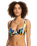 The Roxy Womens Color Jam Underwire D Cup Bikini Top in Anthracite Flower Jammin