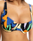 The Roxy Womens Color Jam Underwire D Cup Bikini Top in Anthracite Flower Jammin