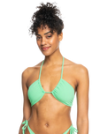 The Roxy Womens Color Jam Fashion Tri Bikini Top in Absinthe Green