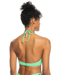 The Roxy Womens Color Jam Fashion Tri Bikini Top in Absinthe Green