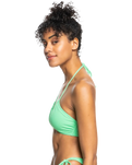 The Roxy Womens Color Jam Fashion Tri Bikini Top in Absinthe Green