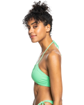 The Roxy Womens Color Jam Fashion Tri Bikini Top in Absinthe Green