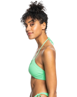 The Roxy Womens Color Jam Fashion Tri Bikini Top in Absinthe Green