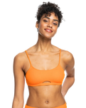 The Roxy Womens Color Jam Bralette Bikini Top in Tangelo