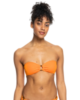 The Roxy Womens Color Jam Bandeau Bikini Top in Tangelo