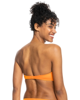 The Roxy Womens Color Jam Bandeau Bikini Top in Tangelo