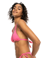 The Roxy Womens Beach Classics Mini Triangle Bikini Top in Shocking Pink
