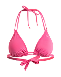 The Roxy Womens Beach Classics Mini Triangle Bikini Top in Shocking Pink