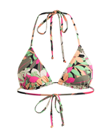 The Roxy Womens Beach Classic Tiki Triangle Bikini Top in Anthracite Palm