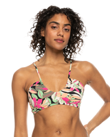 The Roxy Womens Beach Classics Fashion Bralette Bikini Top in Anthracite Palm