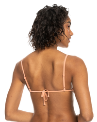 The Roxy Womens Love The Quiver Bikini Top in Salmon