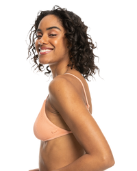 The Roxy Womens Love The Quiver Bikini Top in Salmon