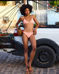 The Roxy Womens Love The Quiver Bikini Top in Salmon